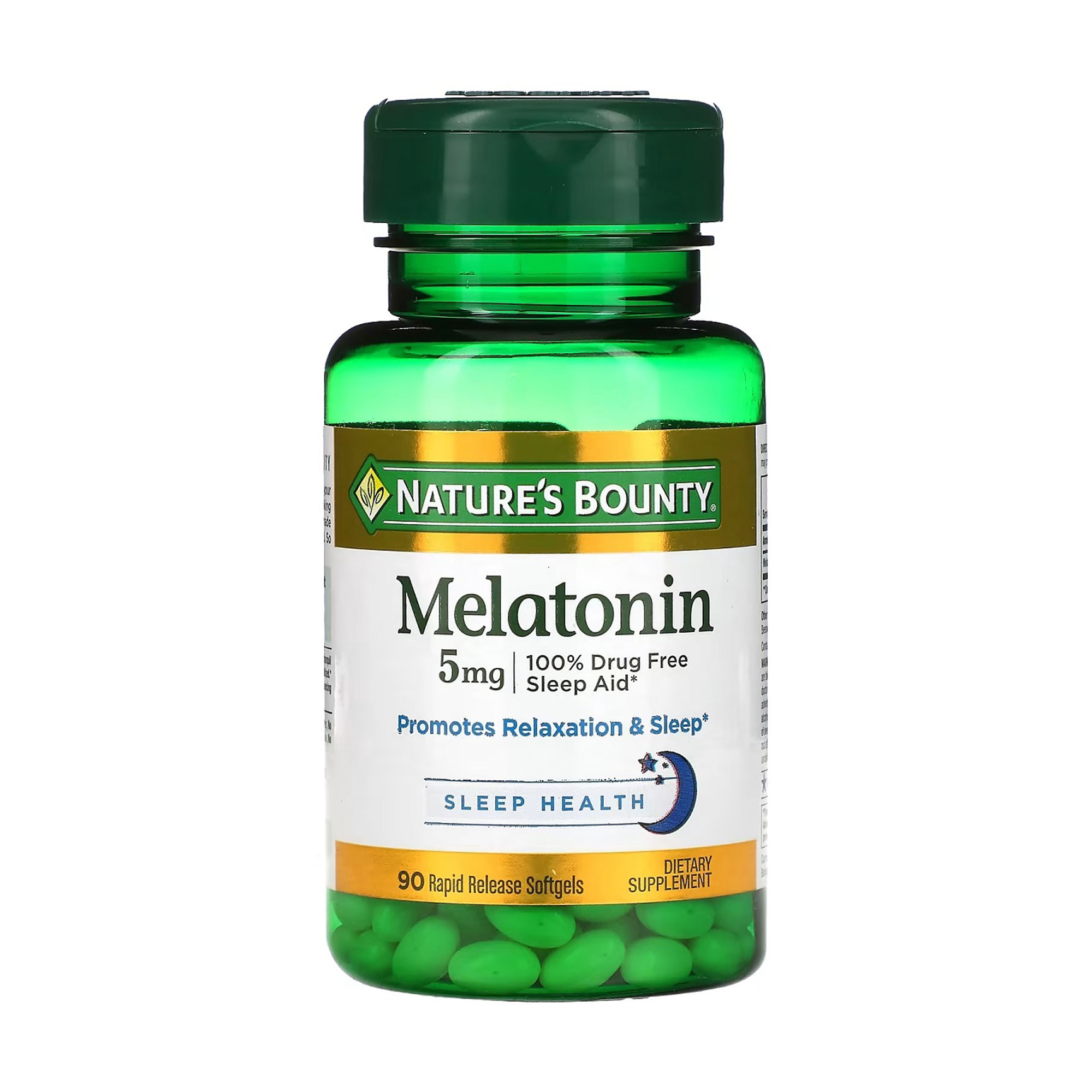 Мелатонін Nature's Bounty Melatonin 5 мг, 90 гелевих капсул