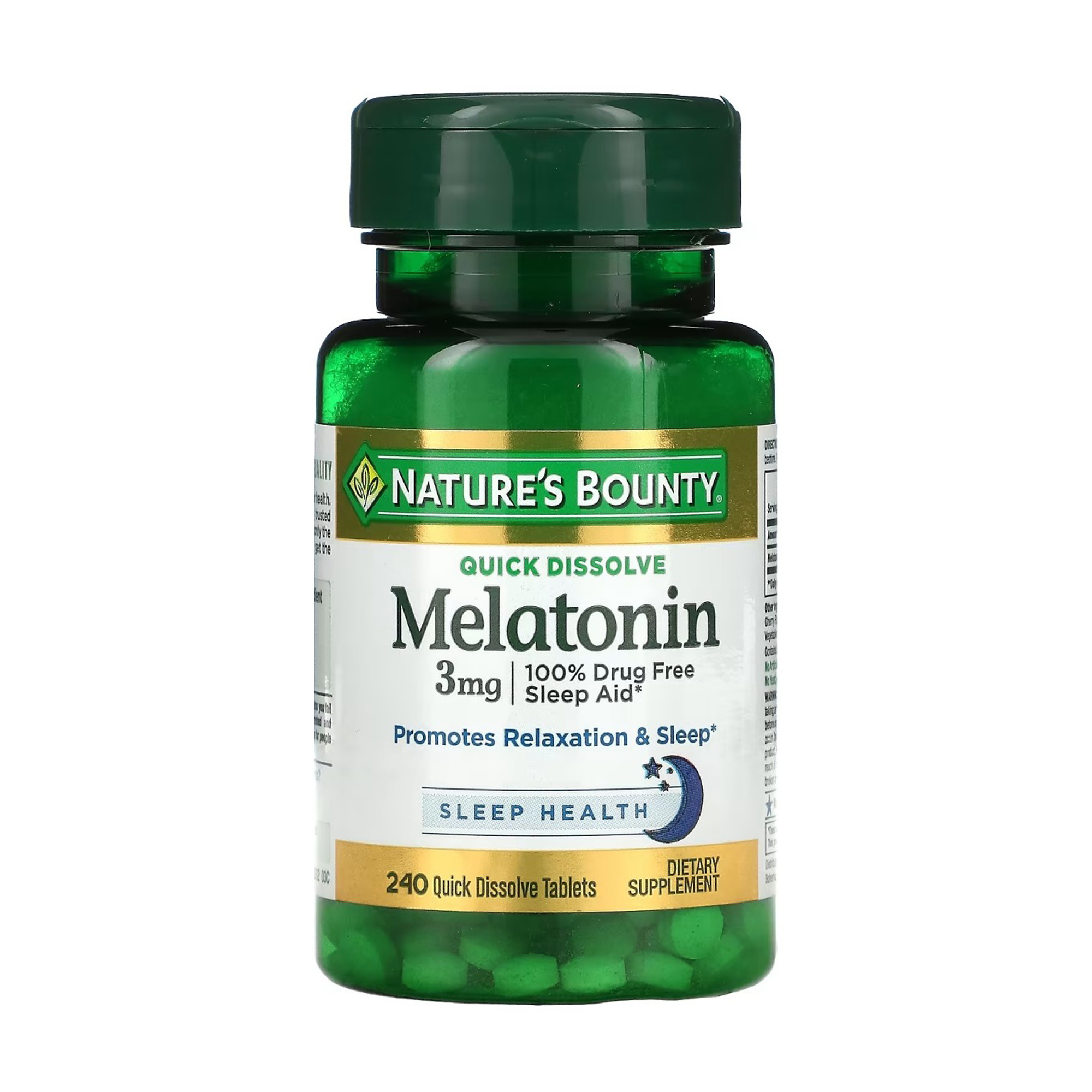 Мелатонін швидкорозчинний Nature's Bounty Quick Dissolve Melatonin 3 мг, зі смаком вишні, 240 таблеток